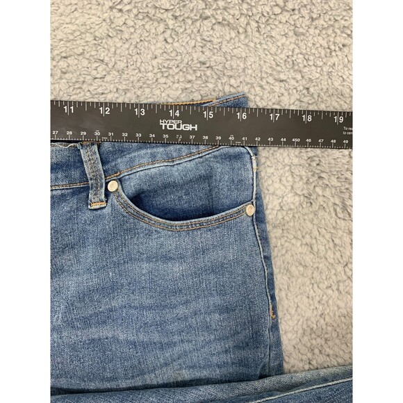 Womens Code Bleu Denim Jeans 12 High Rise Flat Front Pocket Distressed - Picture 9 of 12